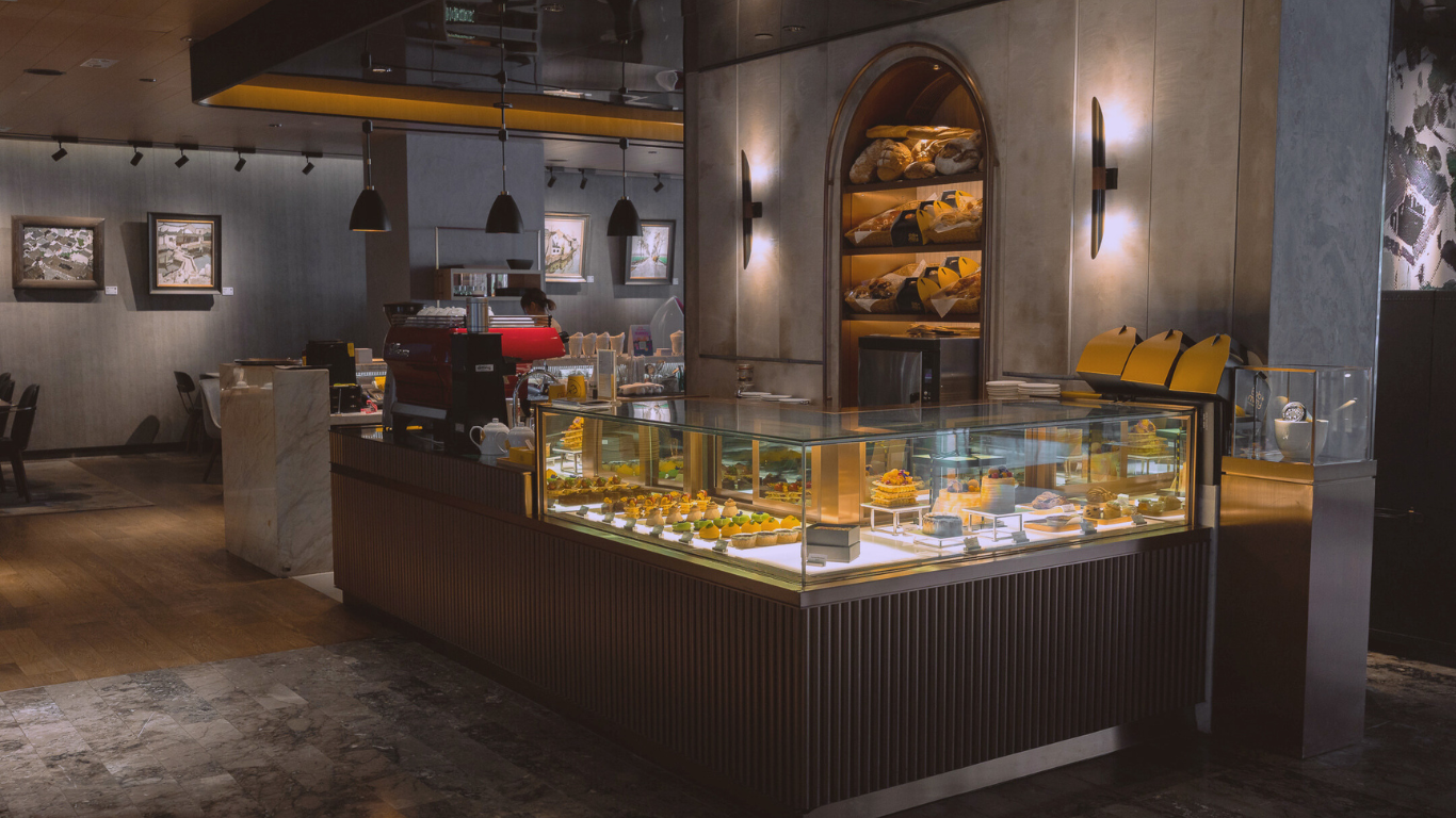 Display of cakes of Ebb and Flow Lobby Lounge at the Park Lane Hong Kong